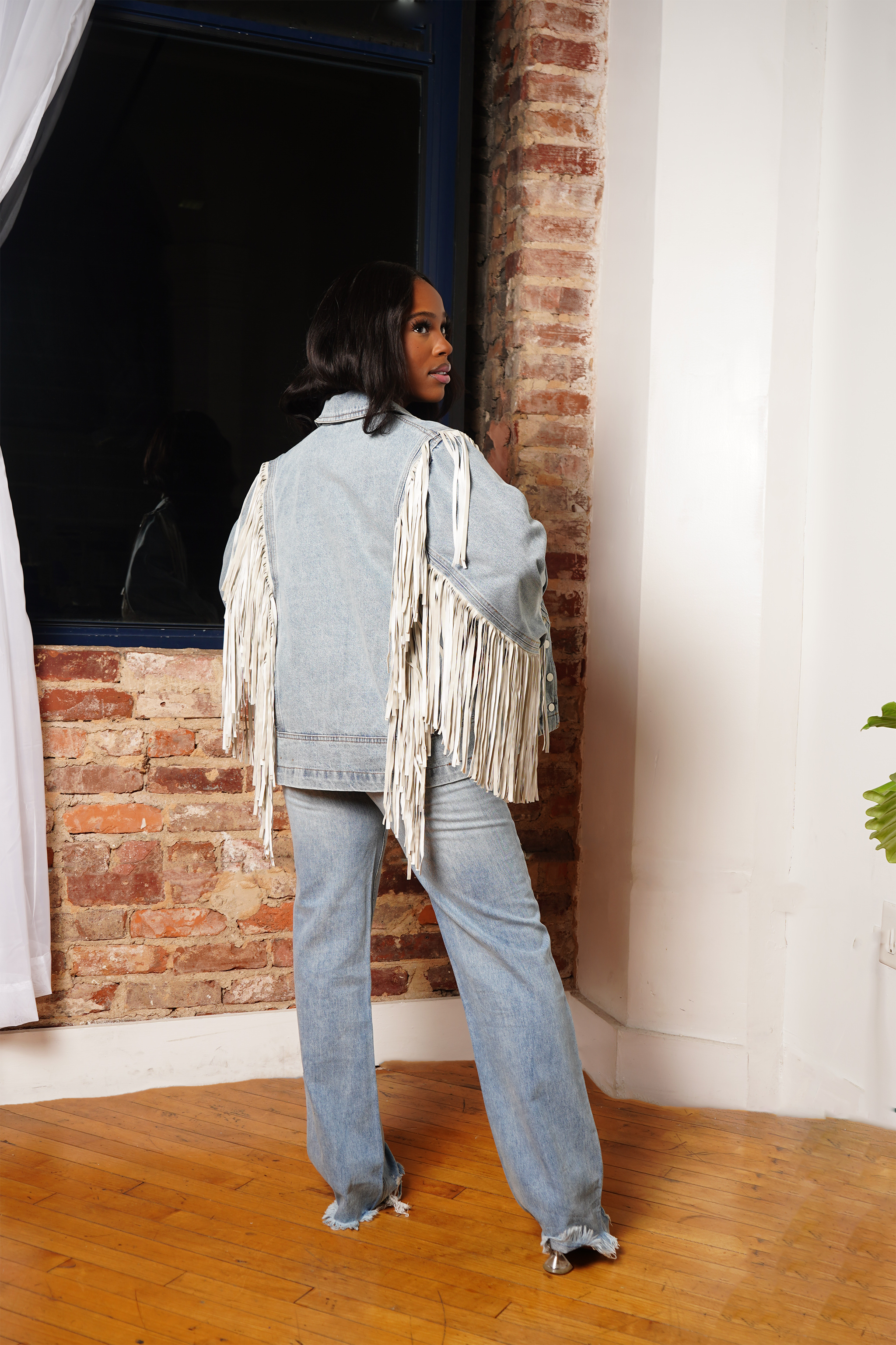 denim fringe jacket