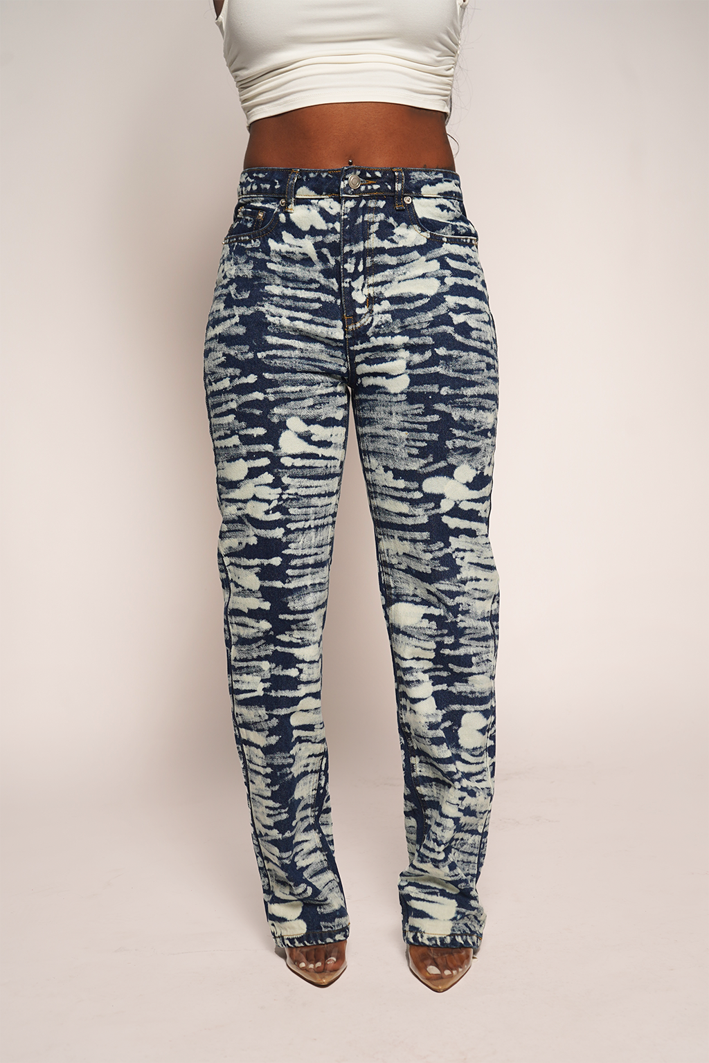 AS relaxed fit bleached denim
