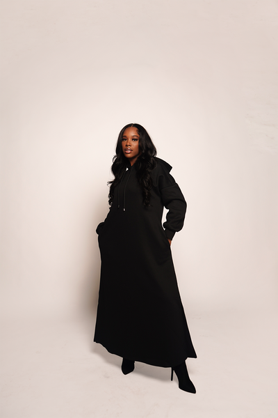 【NACHE】2-PIECE LAYERED HOODIE DRESS Robinhood Hooded Sweatshirt Dress | After Schex