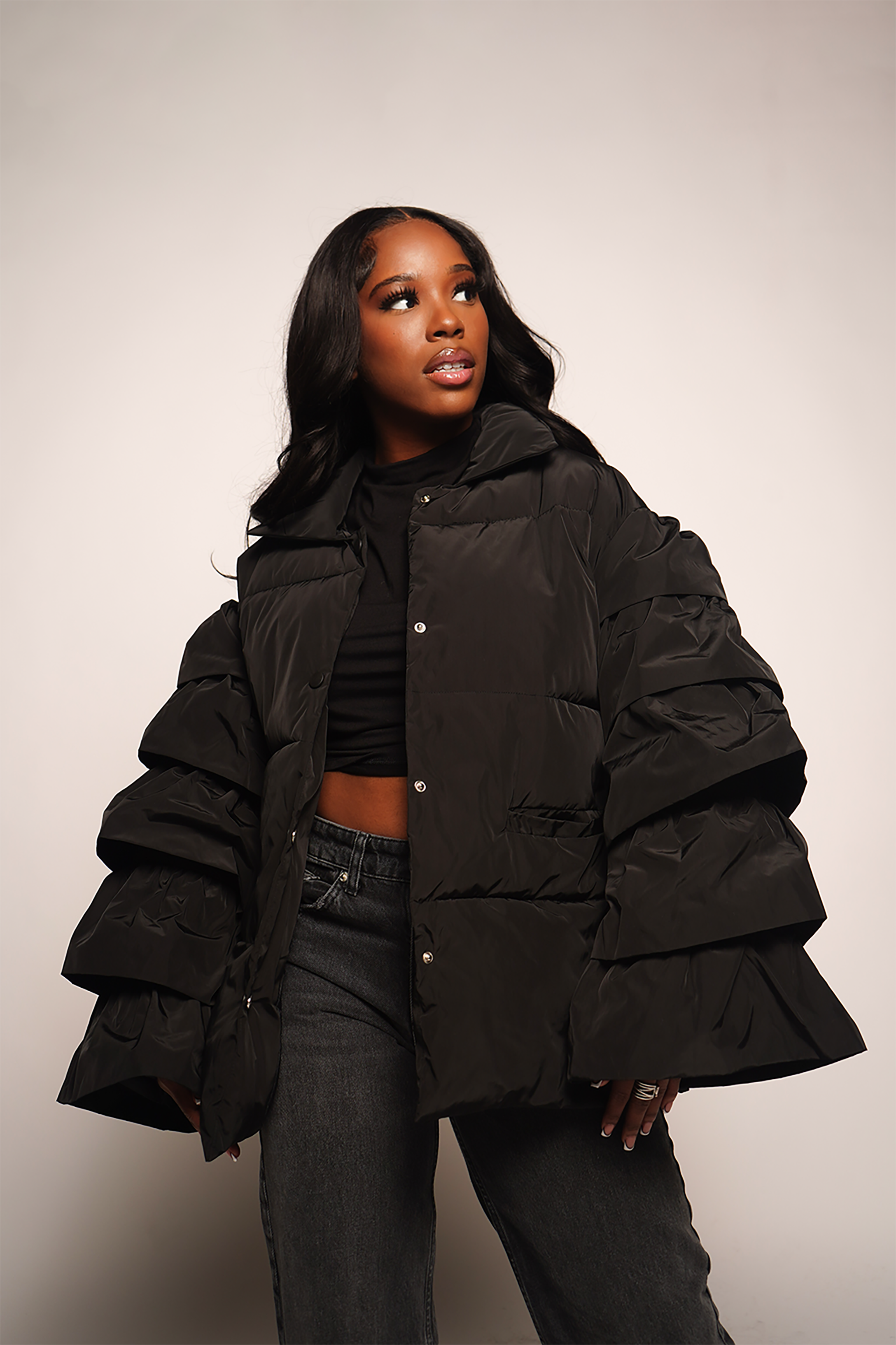 Black sales oversized puffer